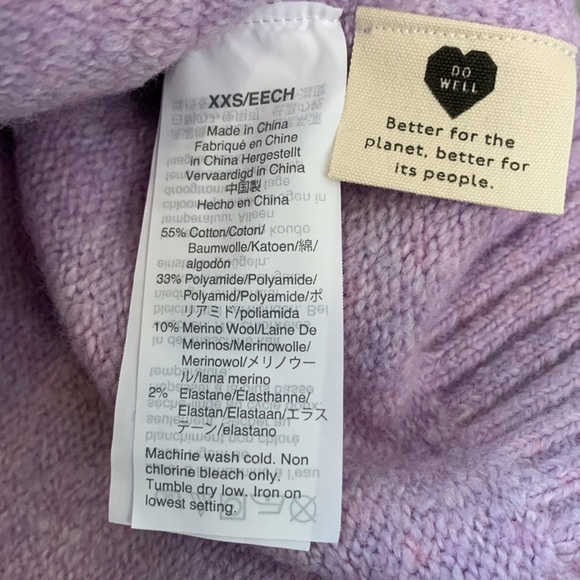 Madewell Lilac Purple Button-Up Cardigan Sweater Shrunken Fit Pockets NWT XXS - Picture 13 of 15